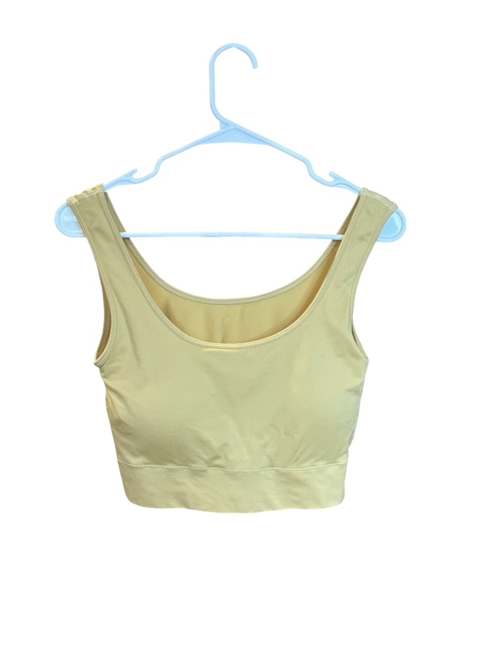 Modern Movement Scoop Neck Cropped Tank Padded Bra Yellow Large